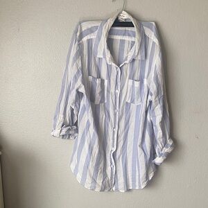 Blue Striped Button Down Shirt